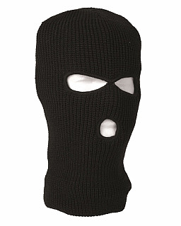 Kukla Mil-Tec Balaclava pletená se 3 otvory - černá