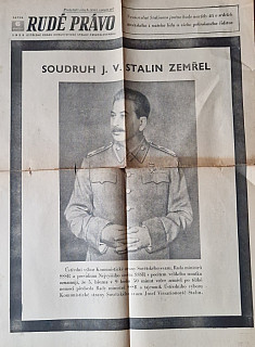 Úmrtí Stalin - Pravda a Učitelskaja Gazeta noviny